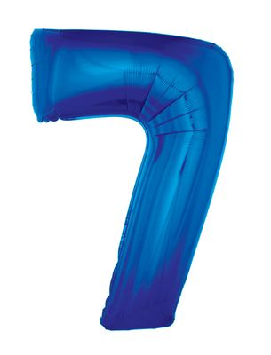 XXL Folienballon Zahl 7 Blau 102cm
