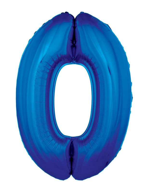 XXL Folienballon Zahl 0 Blau 102cm