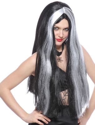 Perücke Hexina Schwarz/Weiß