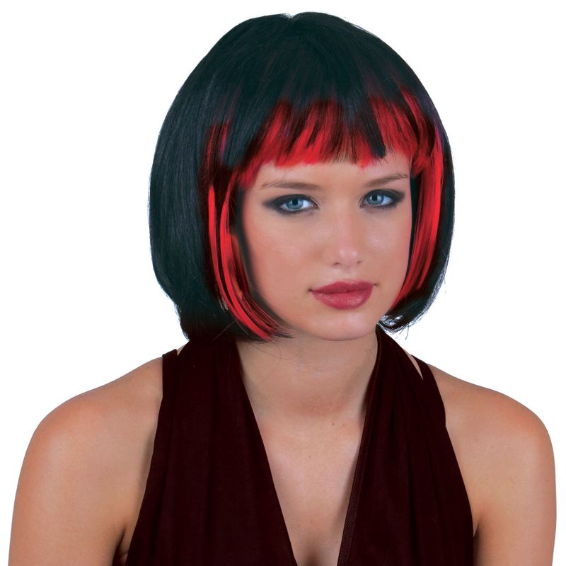 Perücke Sexy Lola Schwarz/Rot