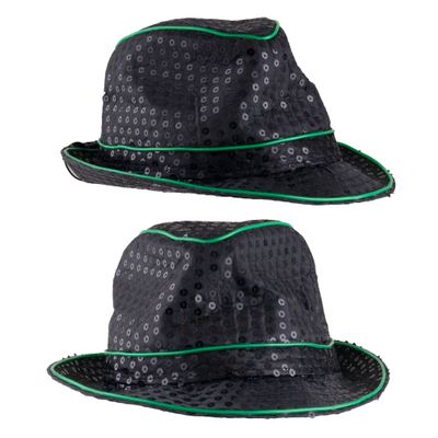 Hoed pailletten met LED 5 kleuren