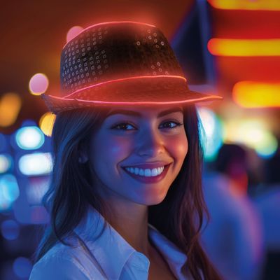 Pailletten Hut mit LED 5 Farben Pailletten Hut mit LED 5 Farben