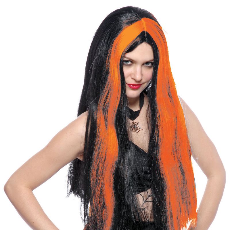 Perücke Hexina Schwarz/Orange