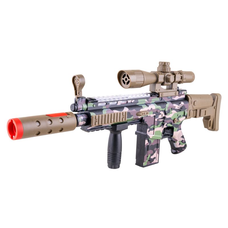 Maschinengewehr Camo mit Rauch, Sound- und Lichteffekt