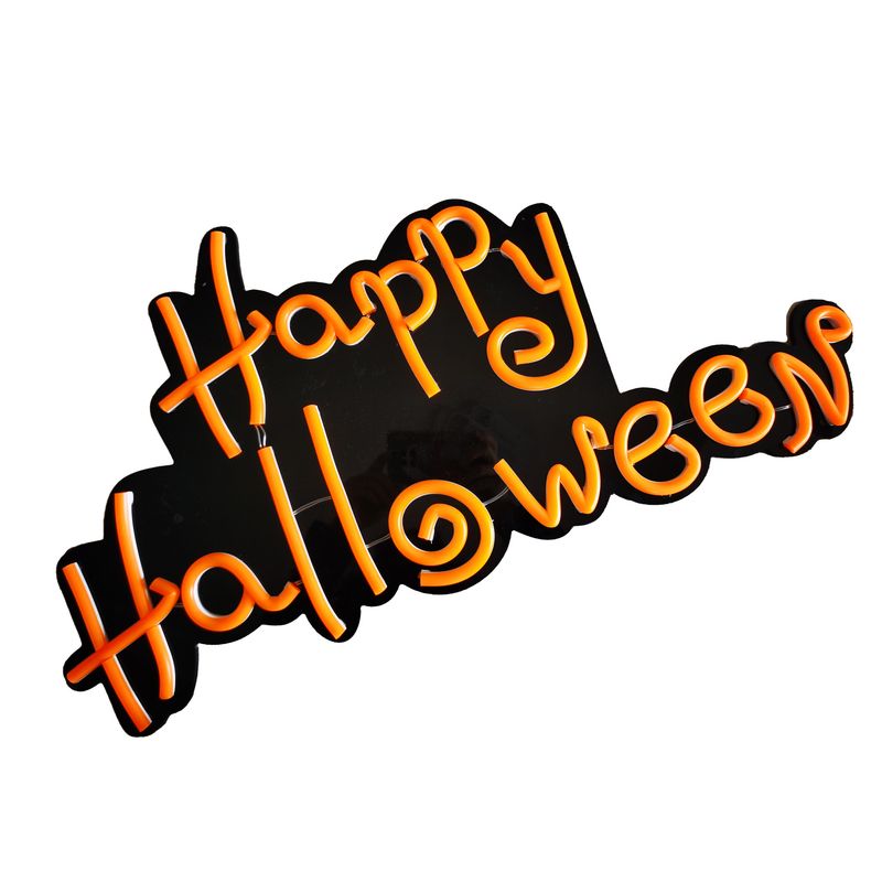 Neon licht Happy Halloween oranje