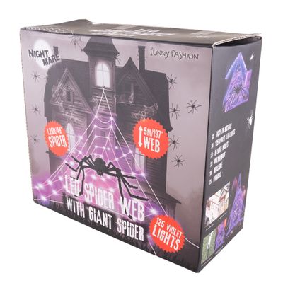 LED Spinnenweb met spin 5m