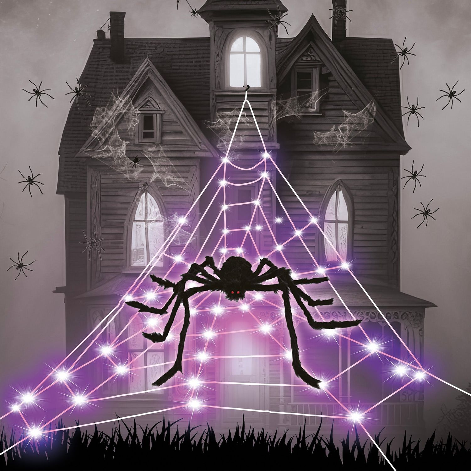 LED Spinnennetz mit Spinne 5M Klassisch LED Spinnennetz mit Spinne 5M Klassisch