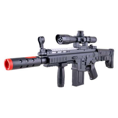 Mitrailleur met rookeffect, licht en geluid