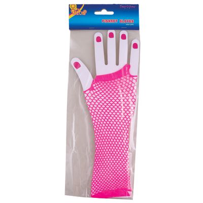 Handschoenen net lang fluo 4 kleuren