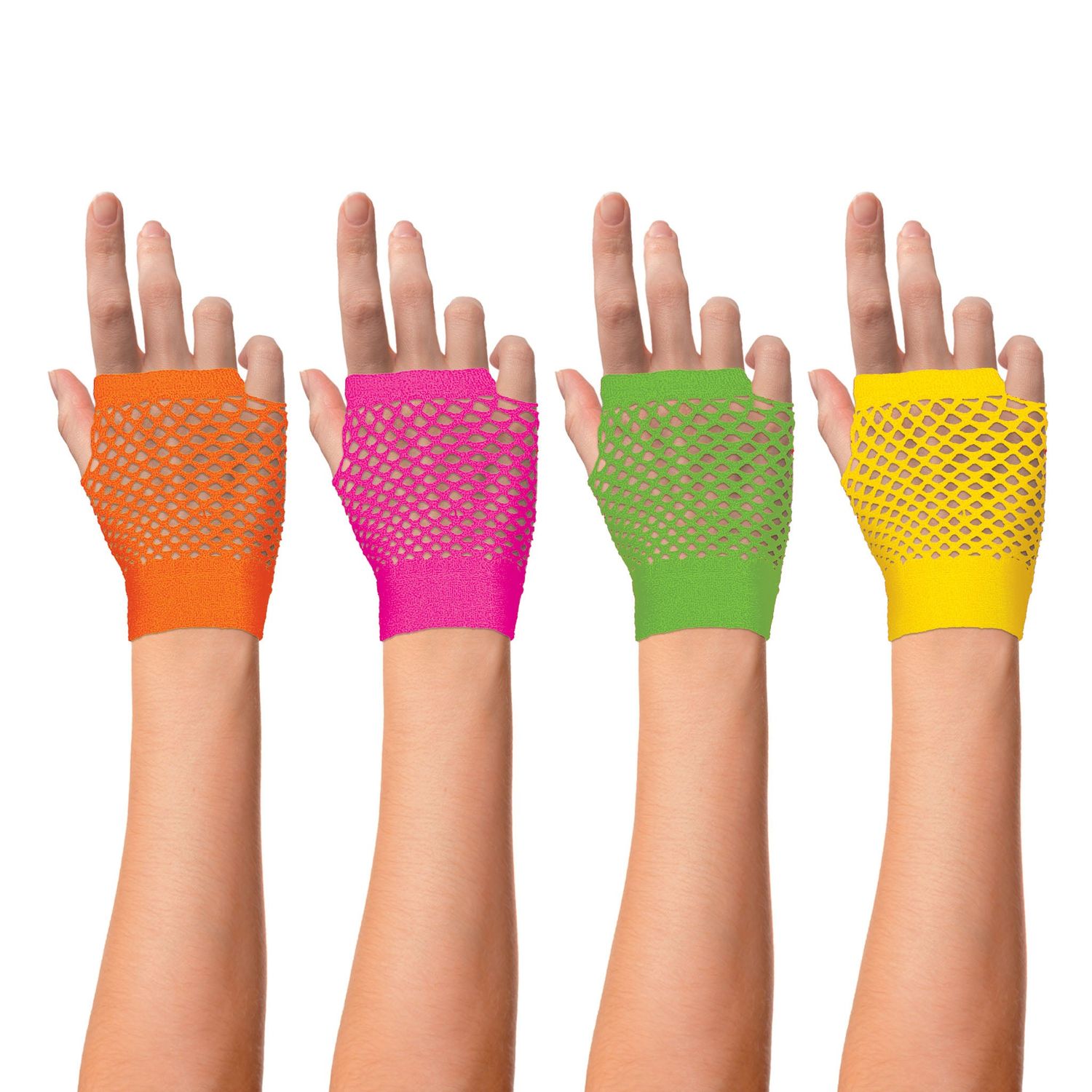 Netzhandschuhe Kurz Neon