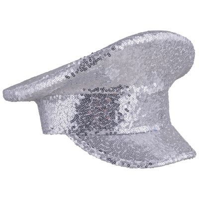 Kappe XL Pailletten Silber