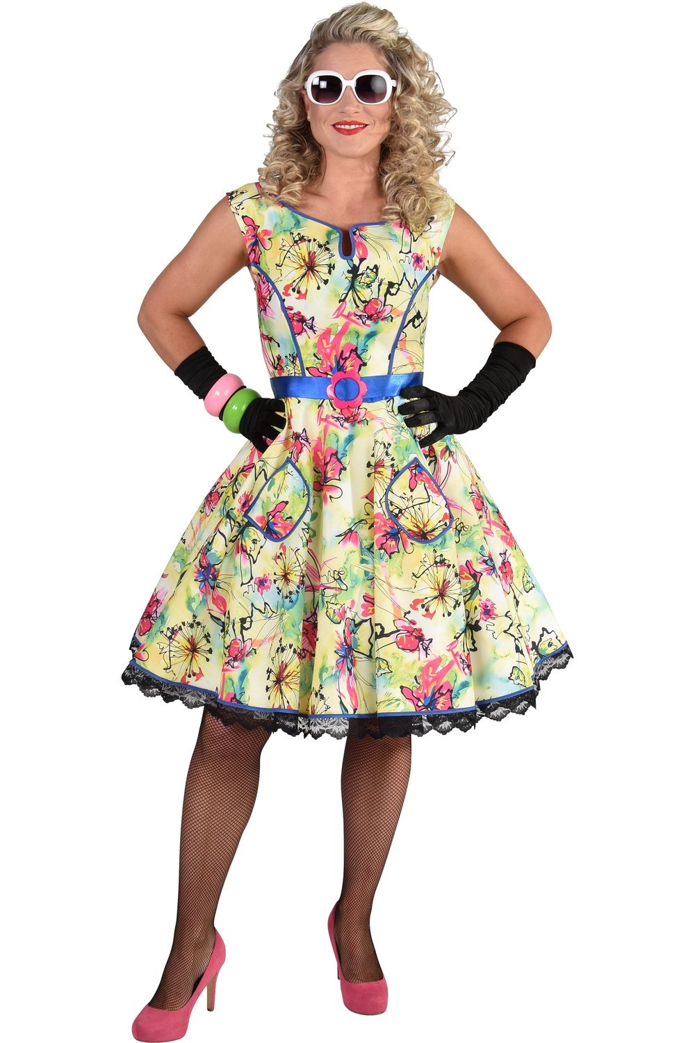 Kleid 50er Blüte Gelb Kleid 50er Blüte Gelb