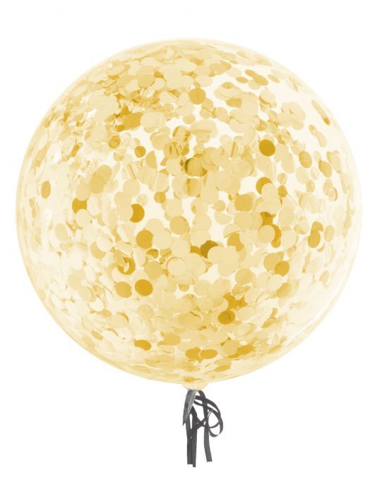 Konfettiballon 45cm Goldene Konfettis