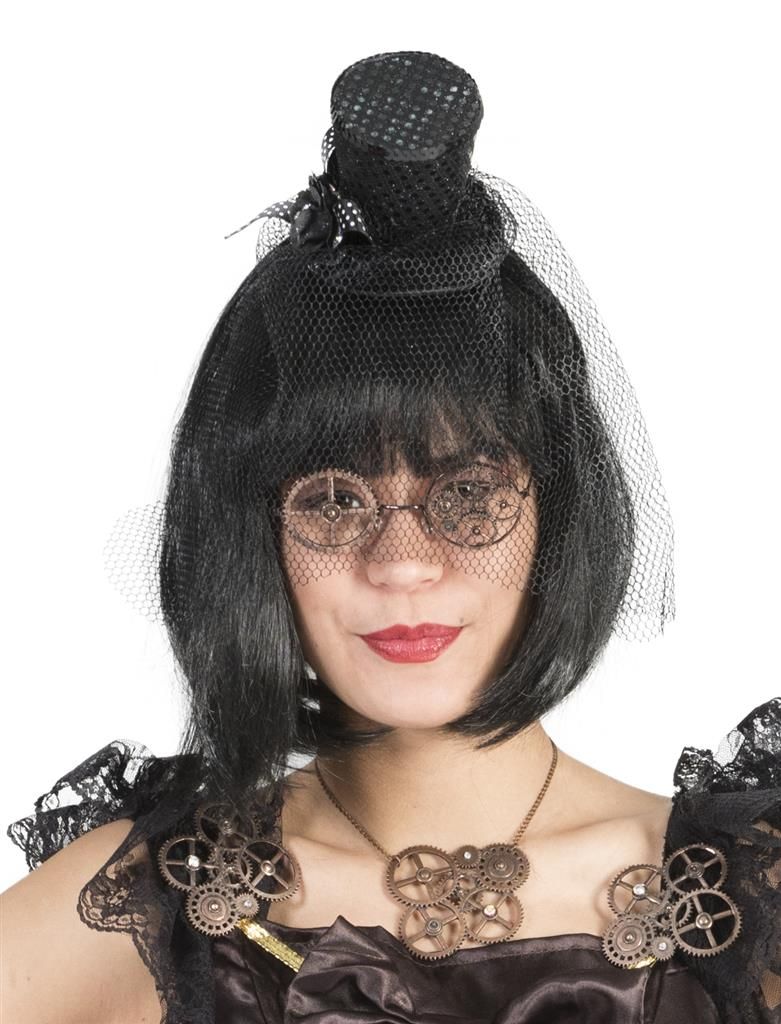 Haarreif Mini-Hut mit Schleier