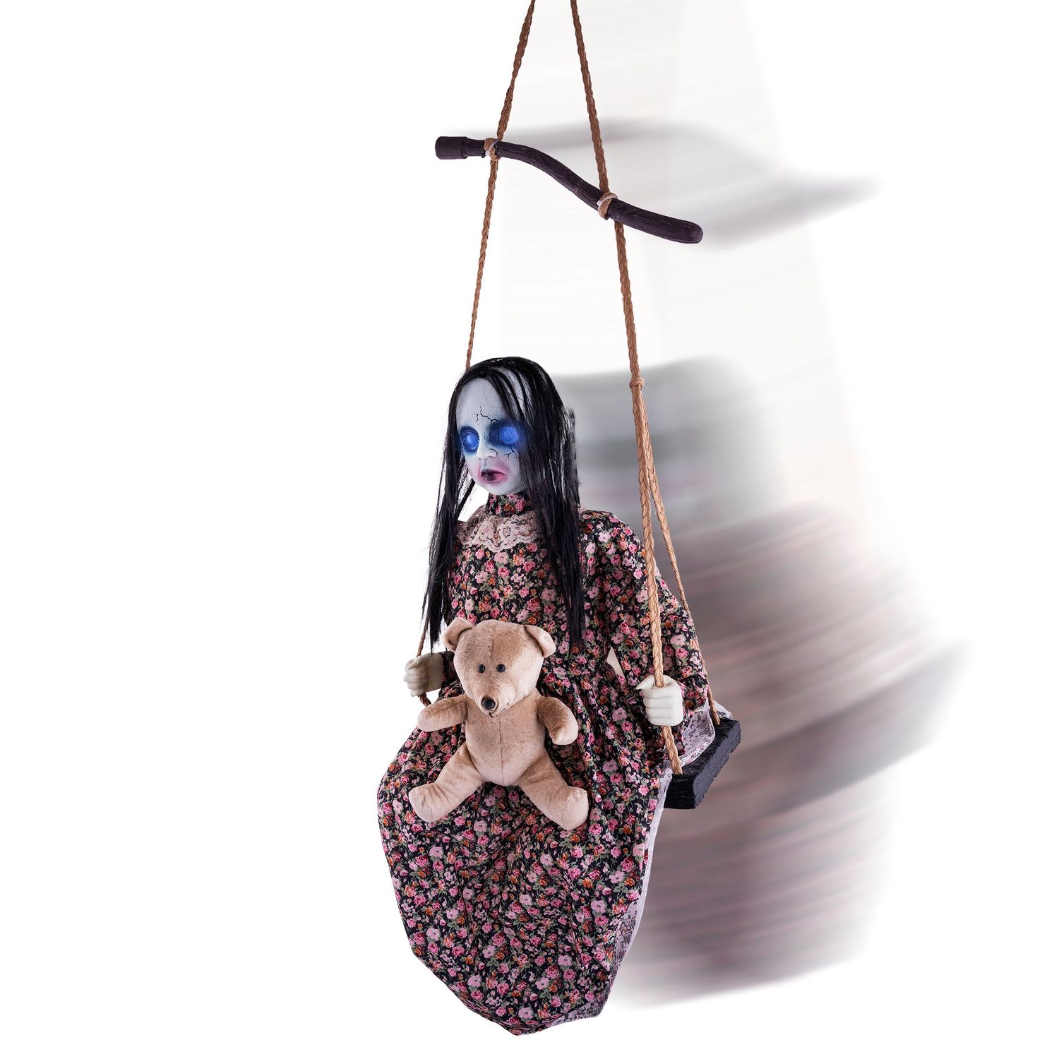 Gruselmädchen auf Schaukel mit Funktion Gruselmädchen auf Schaukel mit Funktion