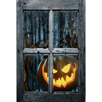 Halloween Pompoen raamdecoratie 80x120cm Halloween Pompoen raamdecoratie 80x120cm