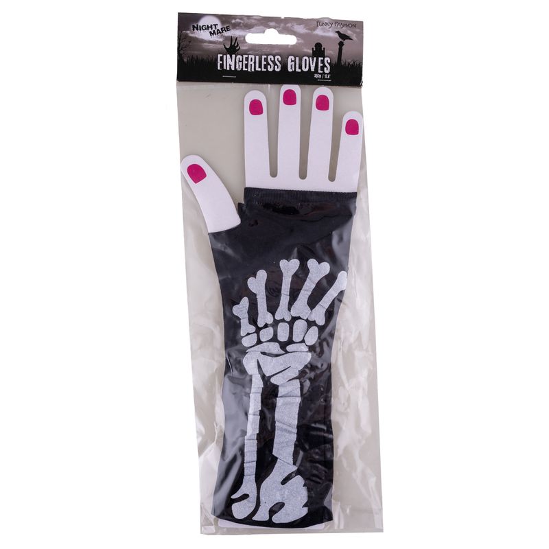 Handschuhe mit Skelett Motivdruck