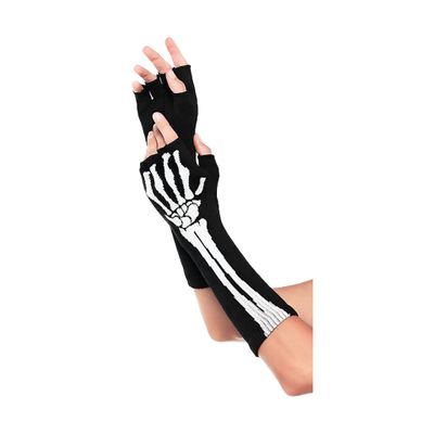 Handschuhe mit Skelett Motivdruck