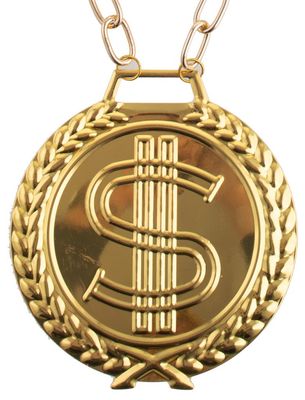 Halsketting met gouden dollarteken