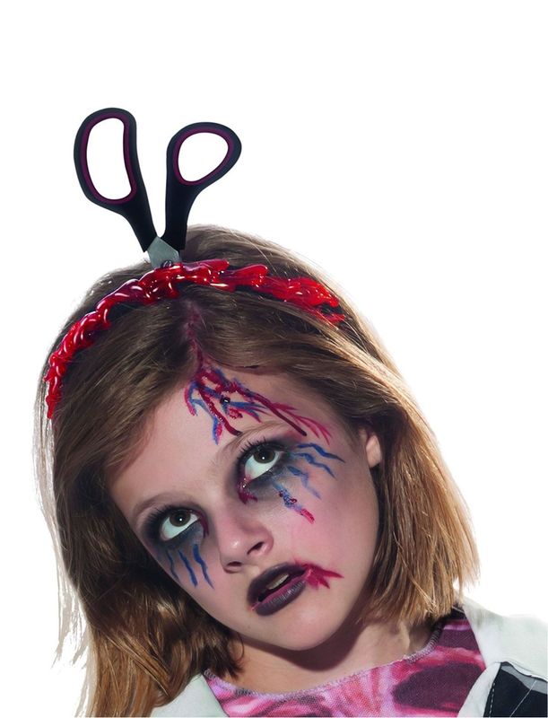 Haarreif Schere im Kopf