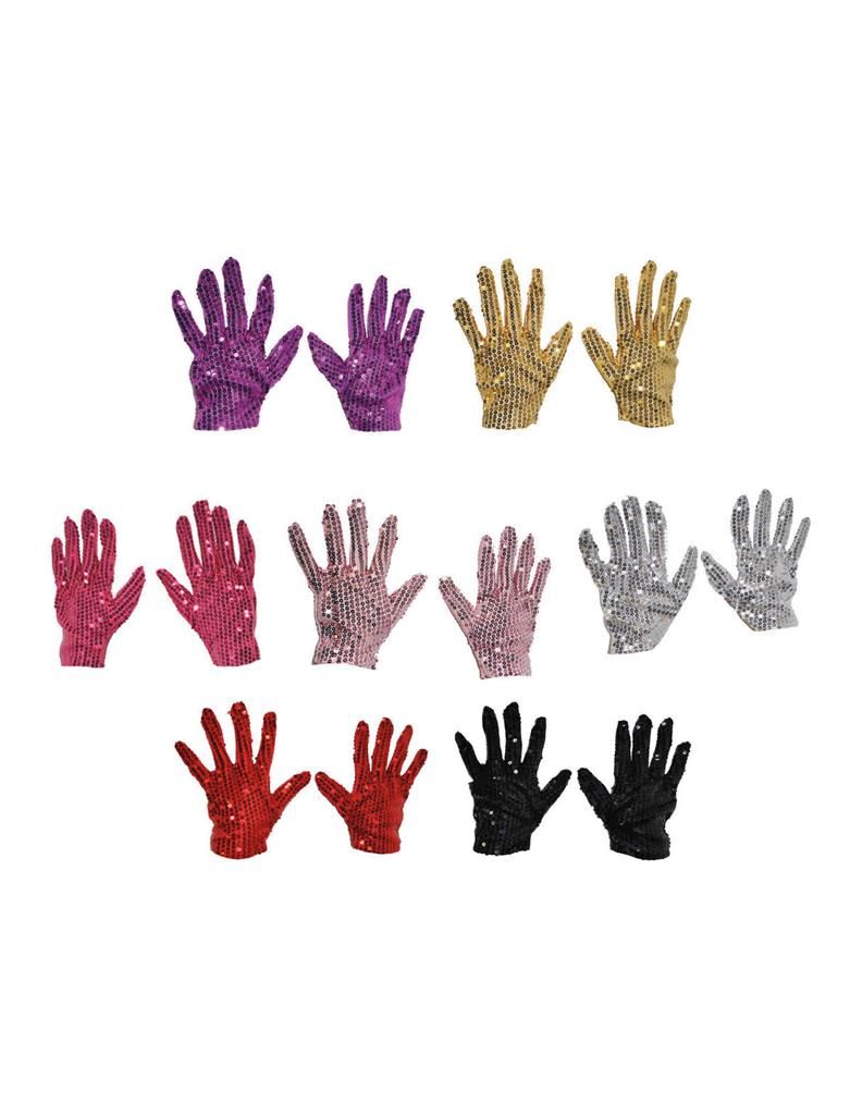 Handschoenen met pailletten 22 cm 7 kleuren