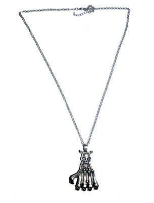 Halskette Skeletthand mit Totenkopf