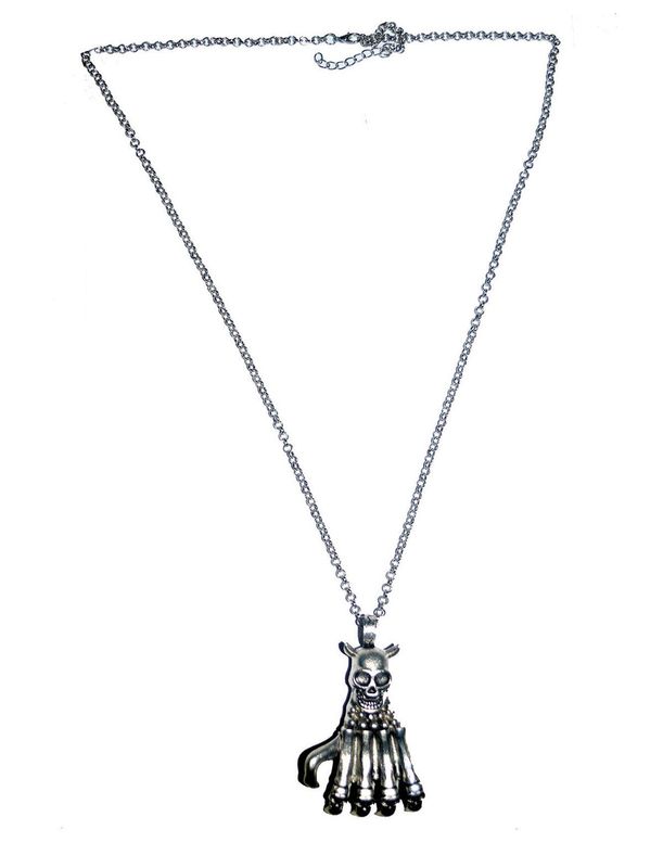 Halskette Skeletthand mit Totenkopf Halskette Skeletthand mit Totenkopf