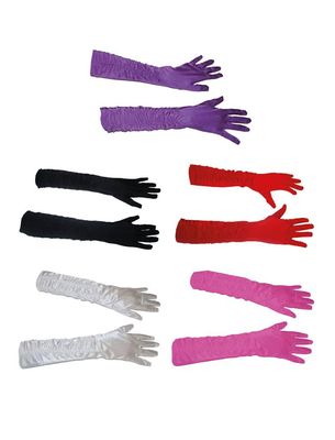Handschoenen rimpel 46 cm 5 kleuren Handschoenen rimpel 46 cm 5 kleuren