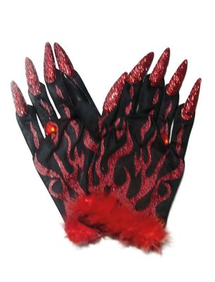 Handschoenen duivel zwart rood Handschoenen duivel zwart rood