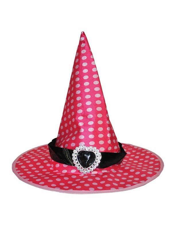 Hexenhut Pink mit weißen Punkten Hexenhut Pink mit weißen Punkten