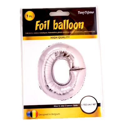 Folieballon 102m letter O Zilver