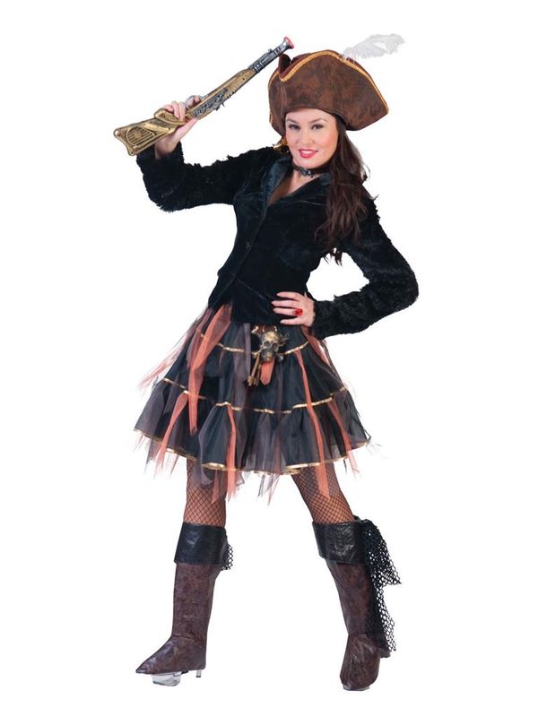 Fancy Petticoat Schwarz/Gold Damen