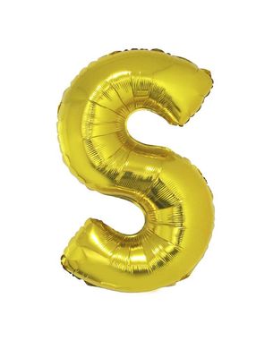 Folieballon 102m letter S Goud Folieballon 102m letter S Goud