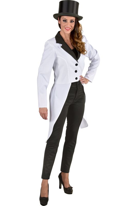 Frack Burlesque Damen Weiß