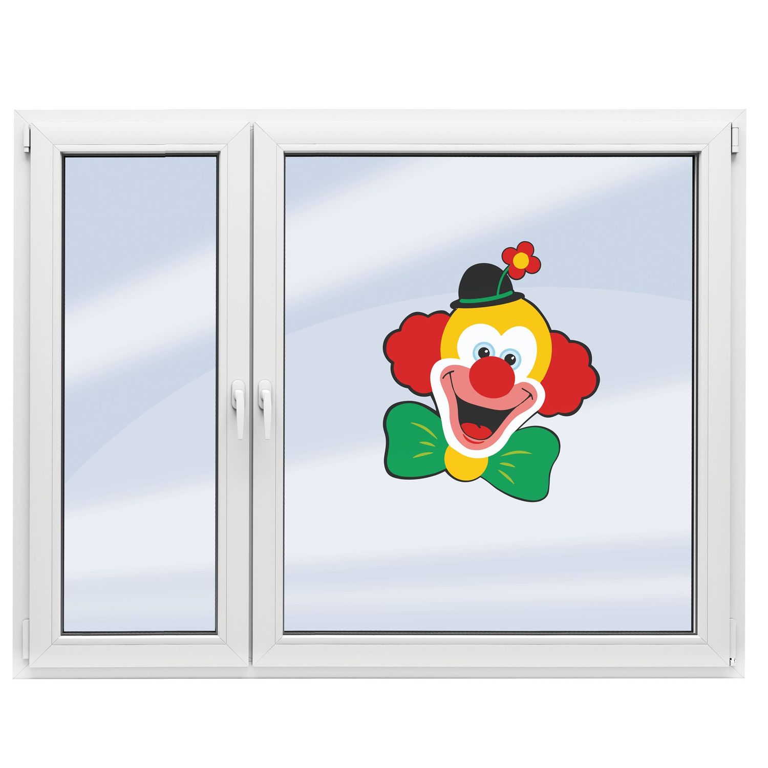 Transparante raamsticker clown Transparante raamsticker clown