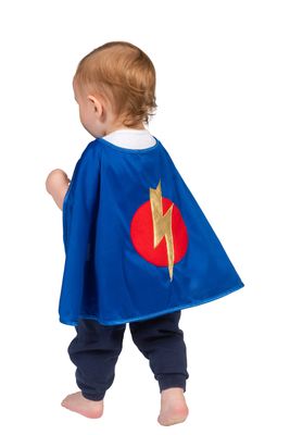 Blauer Baby-Umhang mit goldenem Blitz