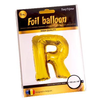 Folieballon 102m letter R Goud