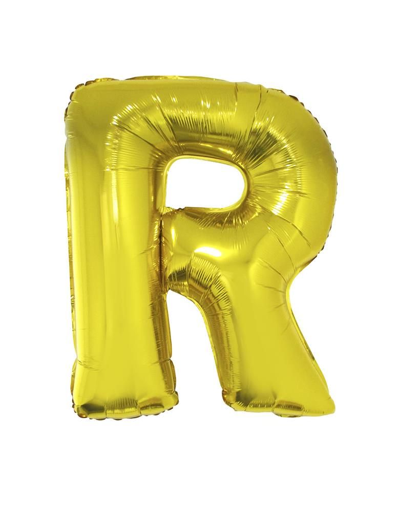 Folieballon 102m letter R Goud
