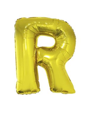 Folieballon 102m letter R Goud