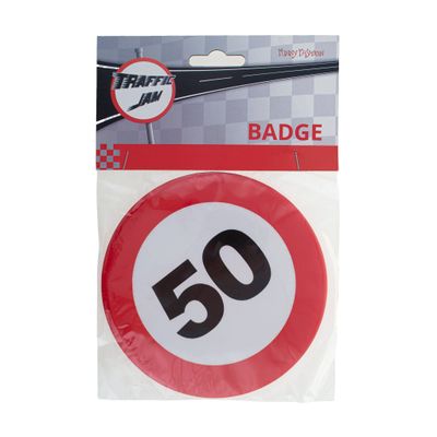 Geburtstagsbutton 50. Vekehrsschild Geburtstagsbutton 50. Vekehrsschild