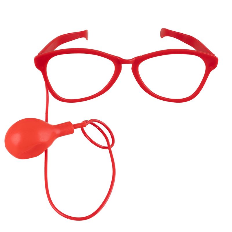 Brille Clown mit Wasserspritze rot
