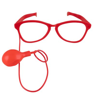 Brille Clown mit Wasserspritze rot