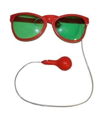 Brille Clown mit Wasserspritze rot