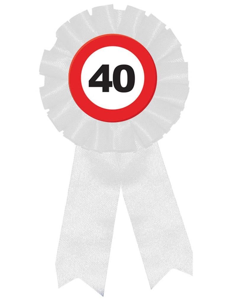 Brosche Rosette Verkehrsschild 40 Jahre