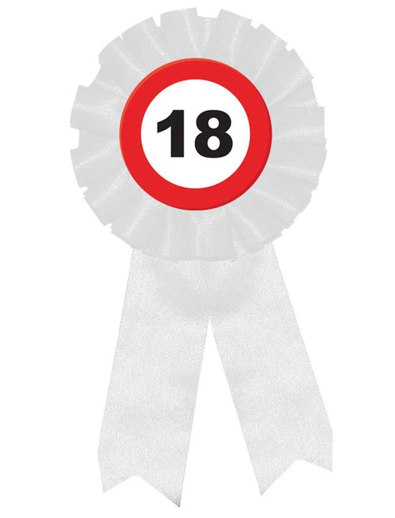 Brosche Rosette Verkehrsschild 18 Jahre
