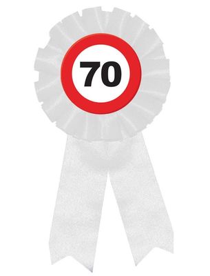 Brosche Rosette Verkehrsschild 70 Jahre