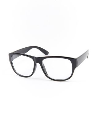 Brille Nerd eckig schwarz