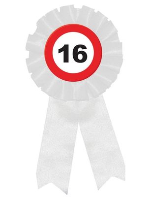 Brosche Rosette Verkehrsschild 16 Jahre Brosche Rosette Verkehrsschild 16 Jahre