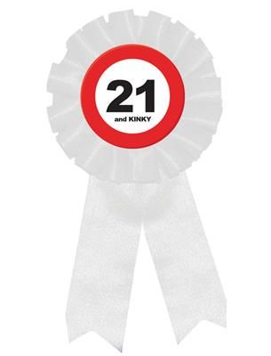 Brosche Rosette Verkehrsschild 21 Jahre