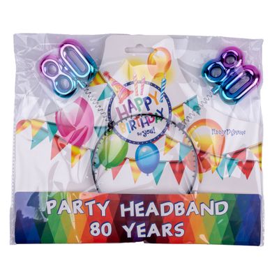 Haarreif 80. Geburtstag Regenbogen